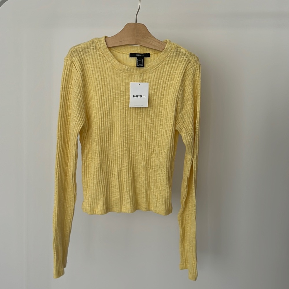 Yellow Heathered Fitted Top